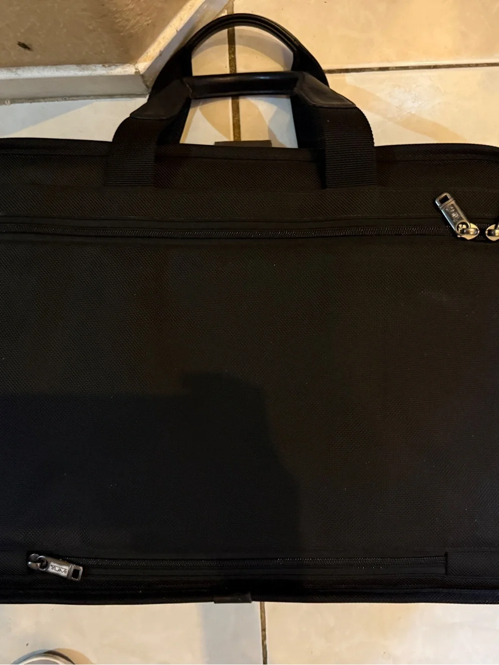 TUMI Black Ballistic Nylon Expandable Laptop Briefcase Business Travel Bag